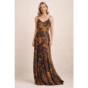 Mes Demoiselles Sleeveless Tie Dye Silk Feminine Lightweight Maxi Dress Size 38